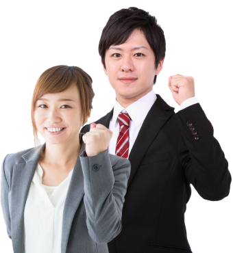 ガッツポーズ男性・女性